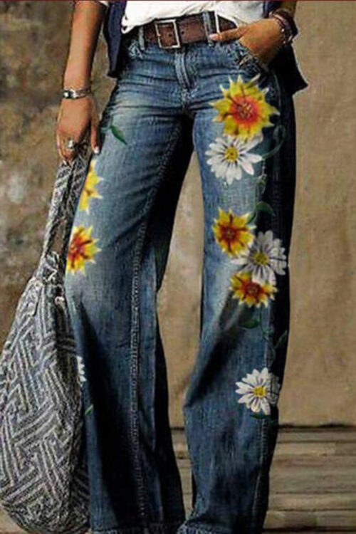 Floral Wide Leg JeansFloral Wide Leg Jeans