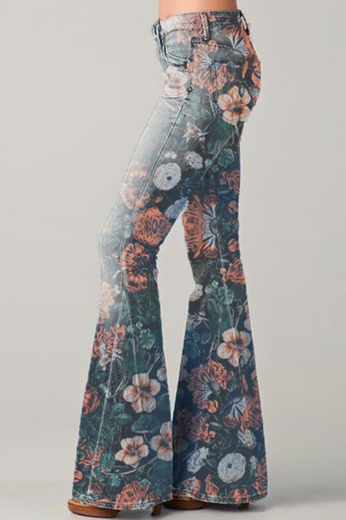 Pre-Sale Women’s Stylish Floral Print Flared Pants