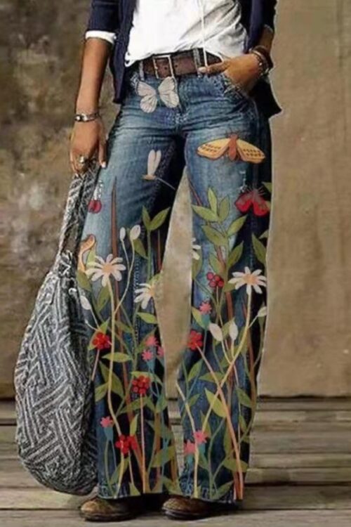 Women’s Casual Flower Print Pants