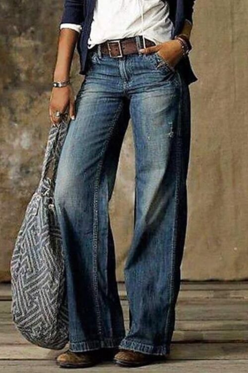 Wide-Leg Jeans Trousers